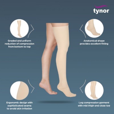 Tiento Compression COMPRESSION GARMENT LEG MID THIGH CLOSED TOE-XL (WIDE) - Nest Corner